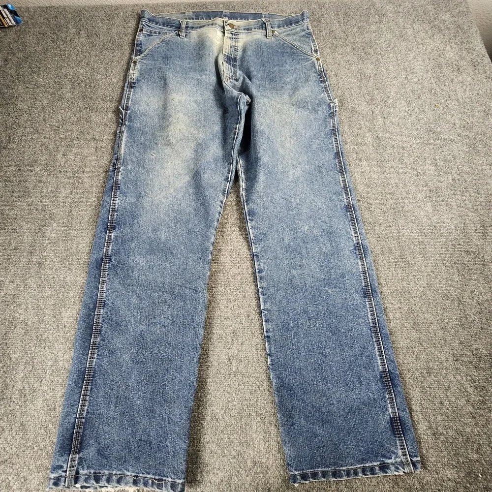 Wrangler Men's Vintage Carpenter Jeans‎ 36x34 Distressed Baggy Y2K Denim